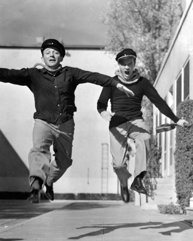Bing Crosby and Bob Hope frolic around the lot between scenes on a "Road" picture. PBS's new documentary "American Masters: Bing Crosby Rediscovered" airs Tuesday on PBS. 
