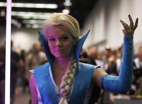 Molly Ingham, of South Carolina, dresses as "Seth Elsa" during the Star Wars Celebration, April 16-19 at the Anaheim Convention Center in Anaheim, Calif., on Thursday, April 16, 2015.