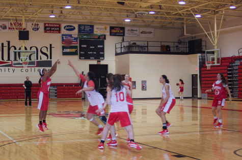 Lady Hawks practice Wednesday afternoon before their weekend scrimmage. 
