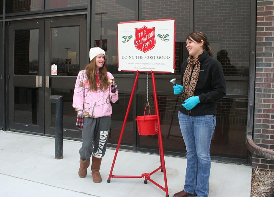 Phi Theta Kappa members ring the bell for Salvation Army