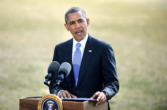 U.S. President Barack Obama delivers a statement on Ukraine-DC