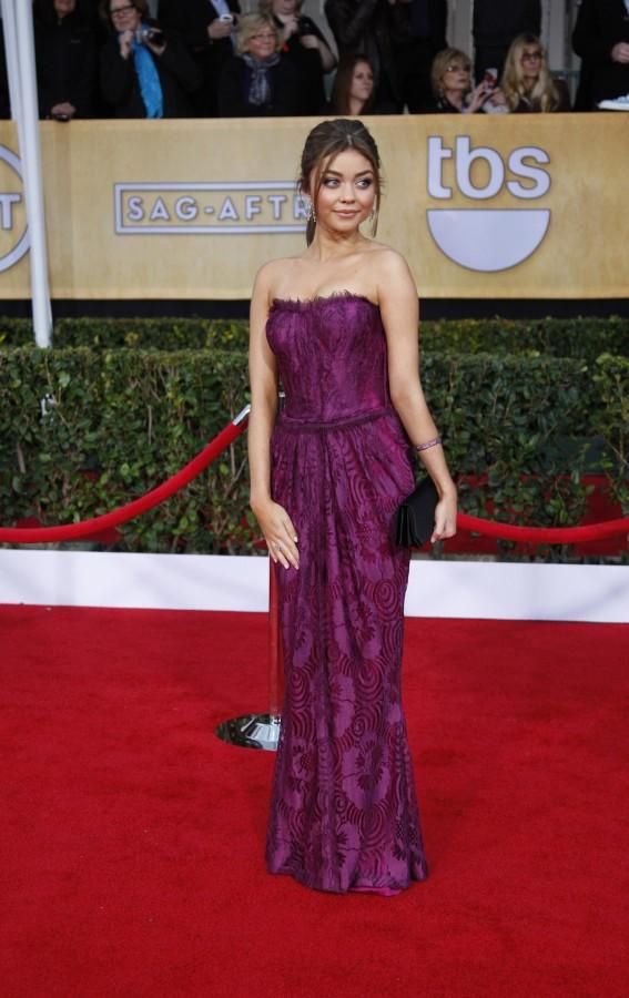 Sarah Hyland arrives for the 19th annual Screen Actors Guild Awards at Shrine Auditorium in Los Angeles, California, Sunday, January 27, 2013. (Allen J. Schaben/Los Angeles Times/MCT)