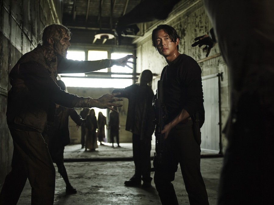 Steven Yeun stars as Glenn Rhee in The Walking Dead. Season five of AMCs hit show premieres on Sunday, Oct. 12, 2014.
