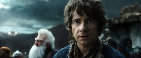 Ken Stott as Balin and Martin Freeman as Bilbo in the fantasy adventure "The Hobbit: The Battle of Five Armies," 