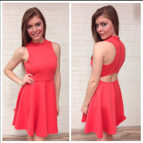 Cut out coral dress
