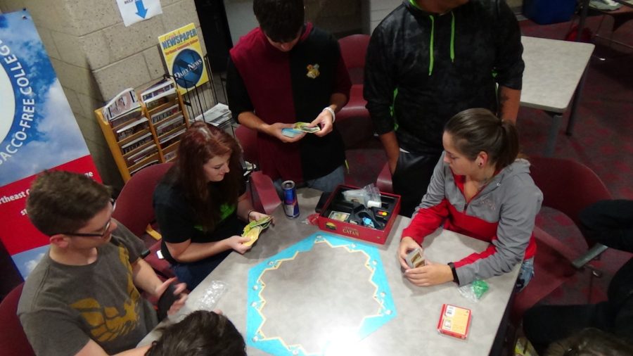 BCD Club members setting up Settlers of Catan. Photo by Mark Lange