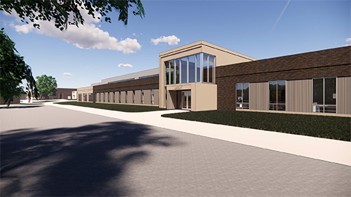 Architectural drawing of a new Maclay building on the Northeast Community College campus in Norfolk.